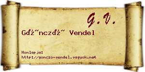 Göncző Vendel névjegykártya